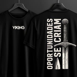 Camiseta - Oportunidades se Criam / Espada Viking