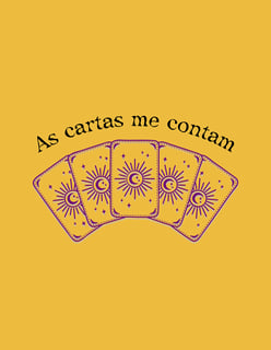 Nome do produto Camiseta - As Cartas me Contam - Letras Escuras