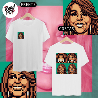 Camiseta Mariah Carey Pixel Art Frente e Costas