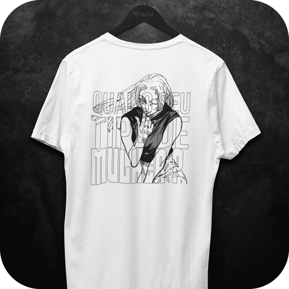 Camiseta Yuki Tsukumo Qual o seu tipo de mulher? (Costas)