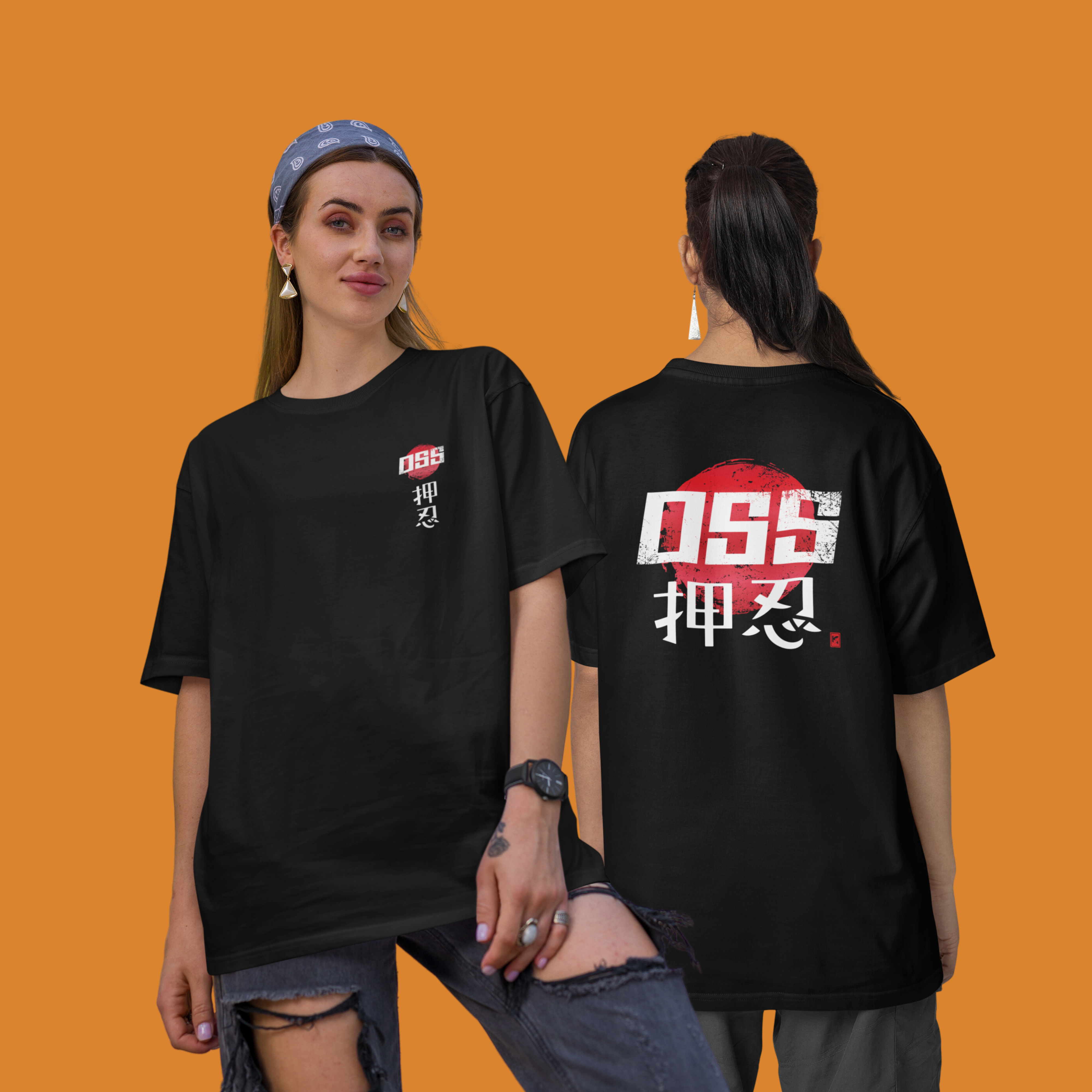 CAMISETA OSS - OVERSIZED FRENTE E VERSO CORES ESCURAS
