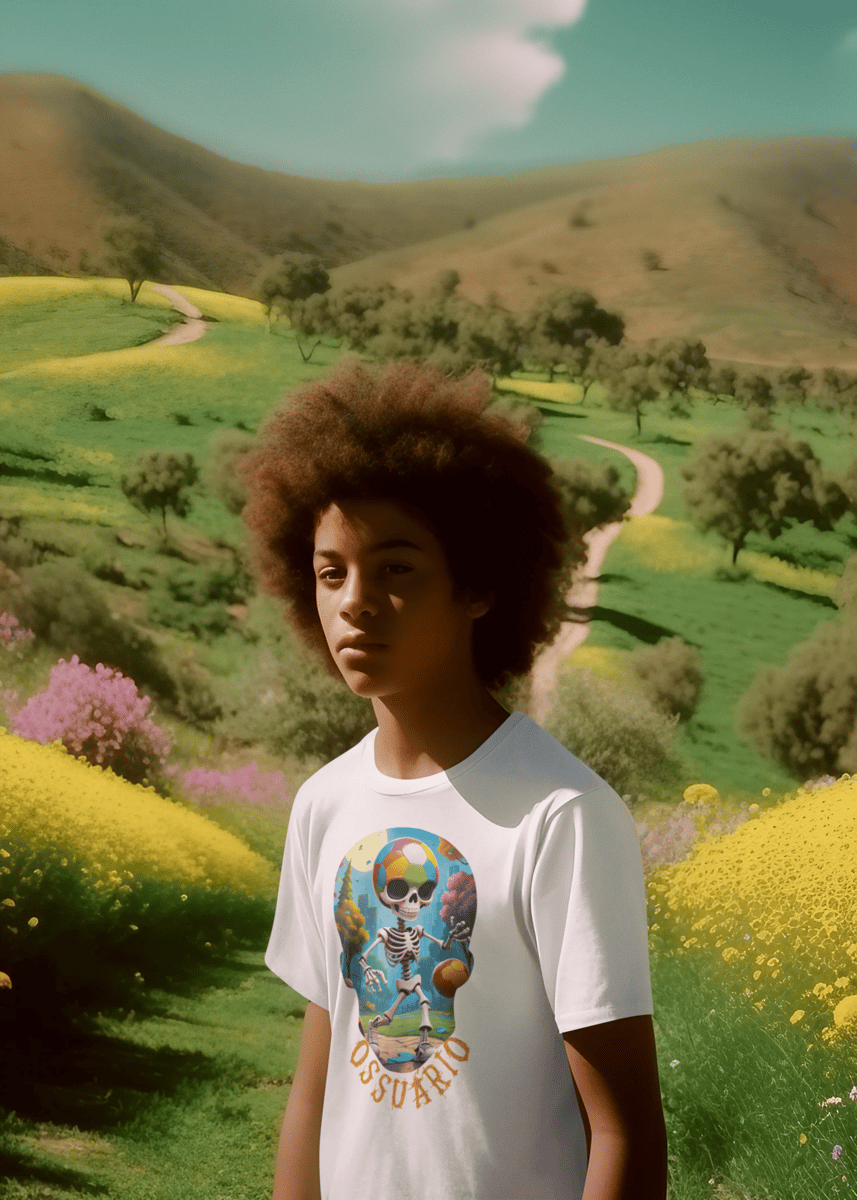 Nome do produto: Camiseta Infantil Manga Curta Caveira Criança 7