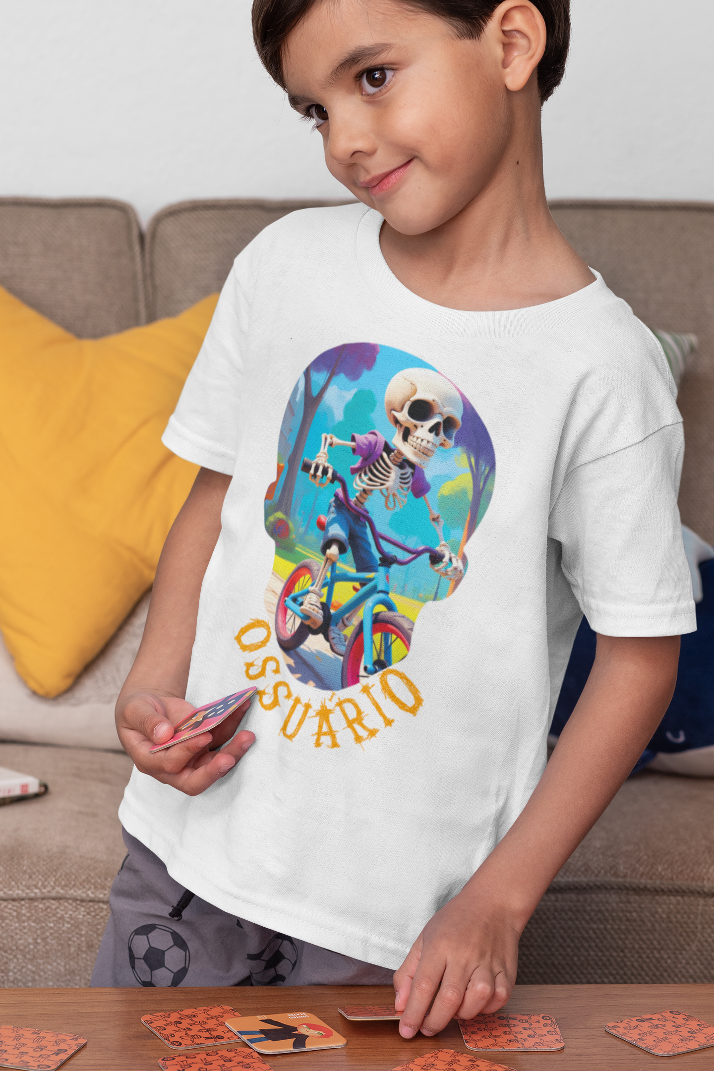  Camiseta Infantil Manga Curta Caveira Criança 3