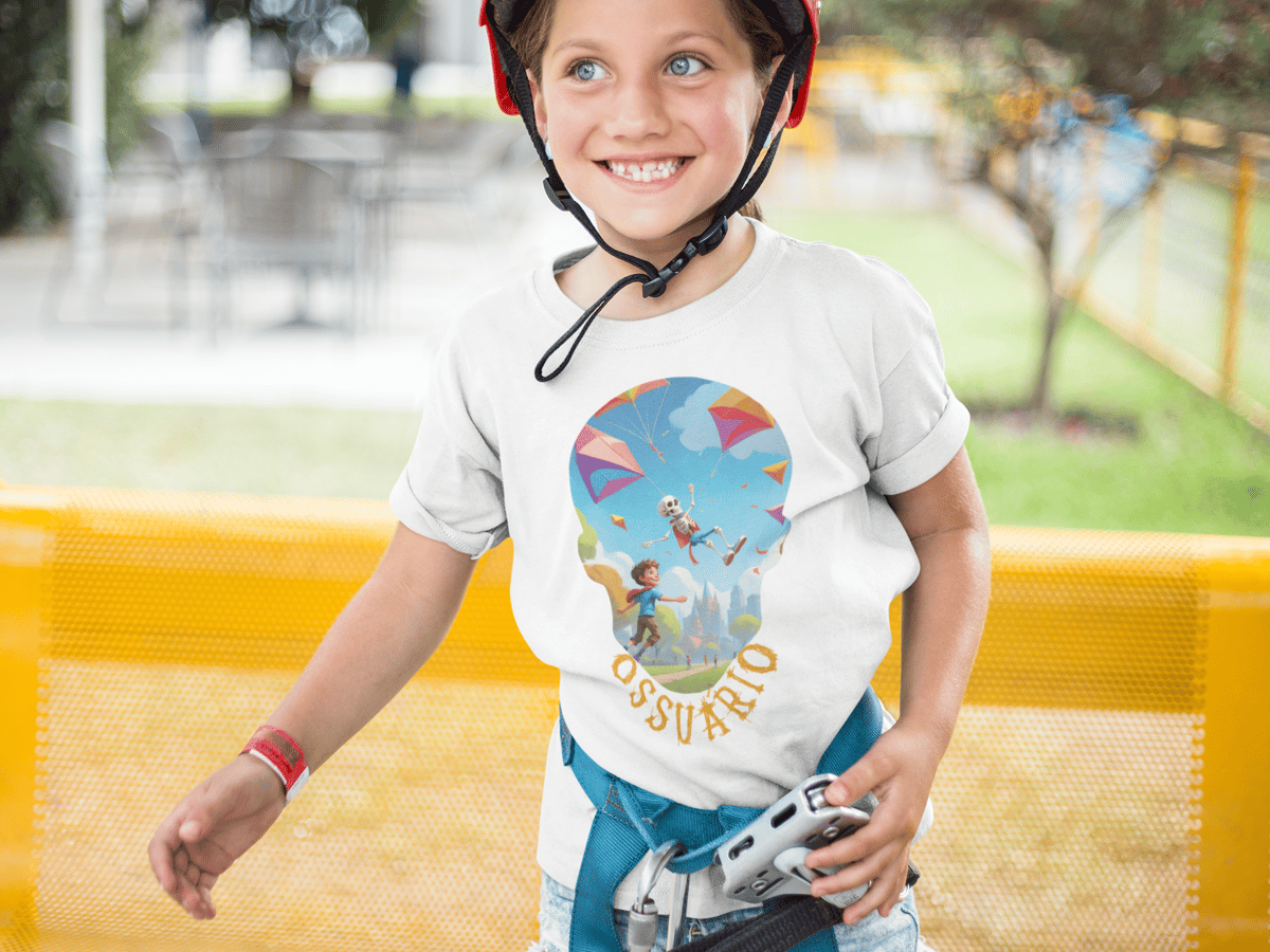 Nome do produto: Camiseta Infantil Manga Curta Caveira Criança 8