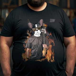 Plus Size T-Shirt Guitar Dog