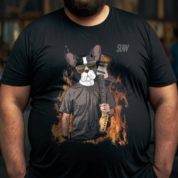 Plus Size T-Shirt Guitar Dog