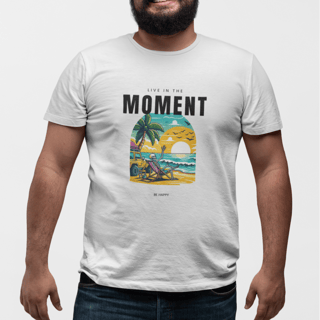 Nome do produto T-Shirt Plus Size Live in The Moment, Be Happy