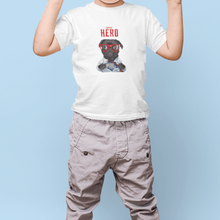 Nome do produto T-Shirt Classic Infantil Pug Super Hero