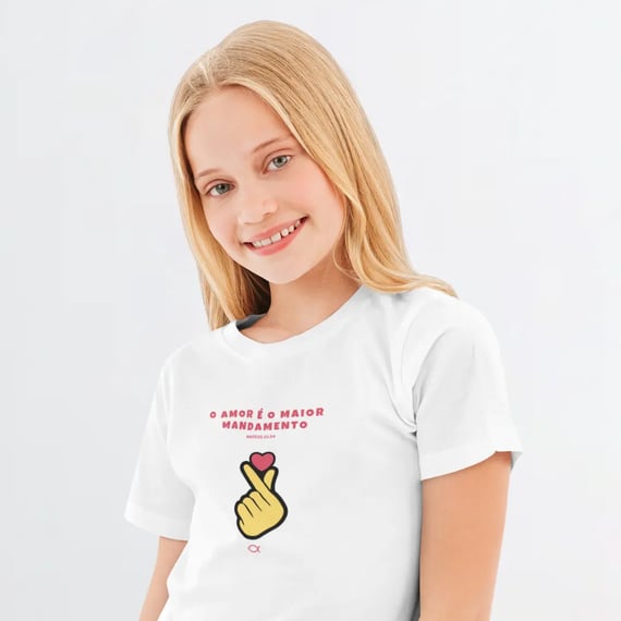 Camiseta Infantil - O amor é o maior mandamento.