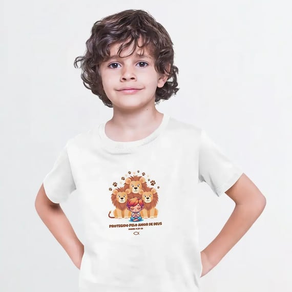 Camiseta Infantil - Protegido pelo amor de Deus