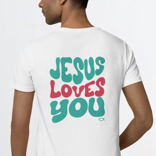 Nome do produto Camiseta Unissex - Jesus loves you