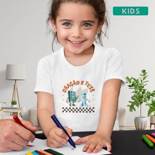 Camiseta Infantil 2 a 8 anos - Oração e Tetê