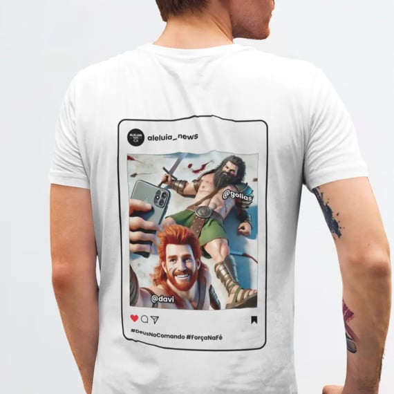Camiseta Unissex - Selfie a vitória de Davi