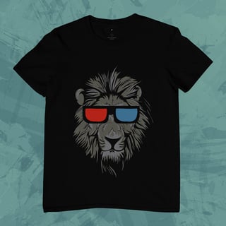 Camiseta Leão com Óculos 3D