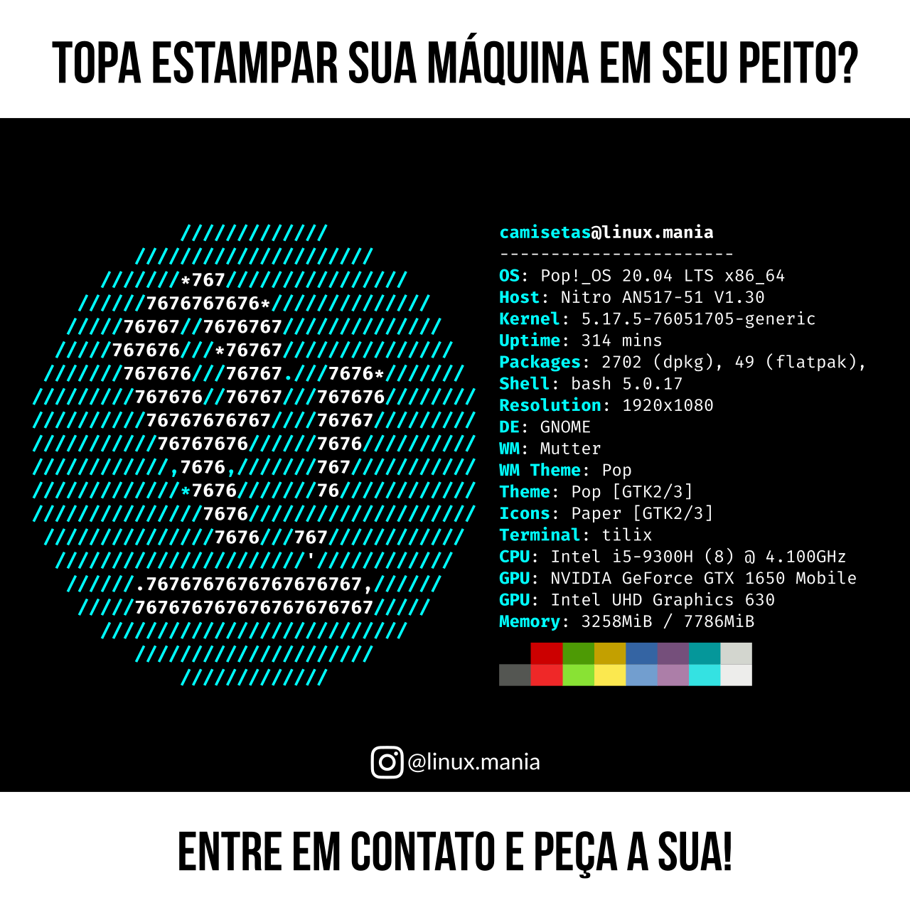 ESTAMPE SUA MÁQUINA EM SEU PEITO - ENTRE EM CONTATO