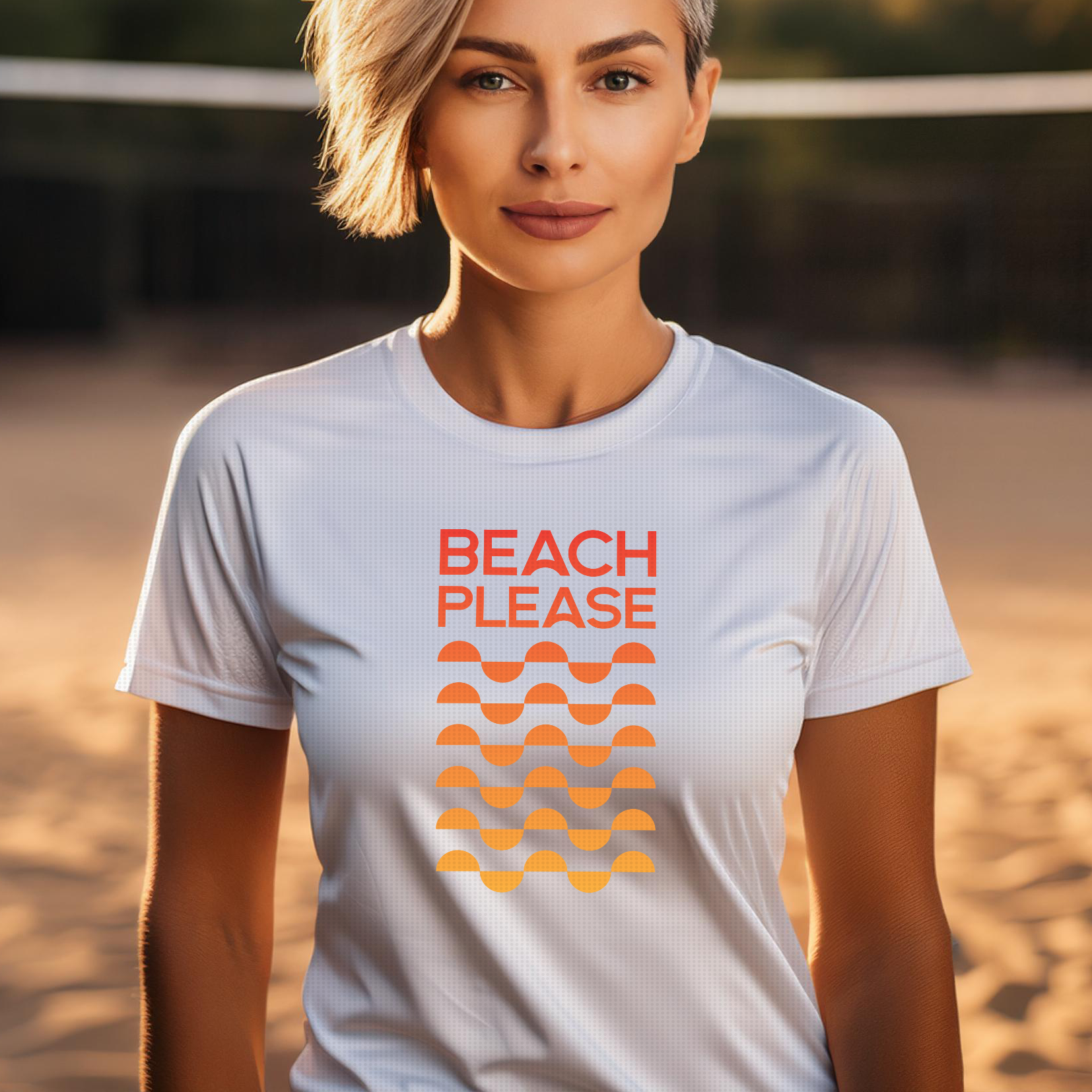 Camiseta - Beach Please colorida