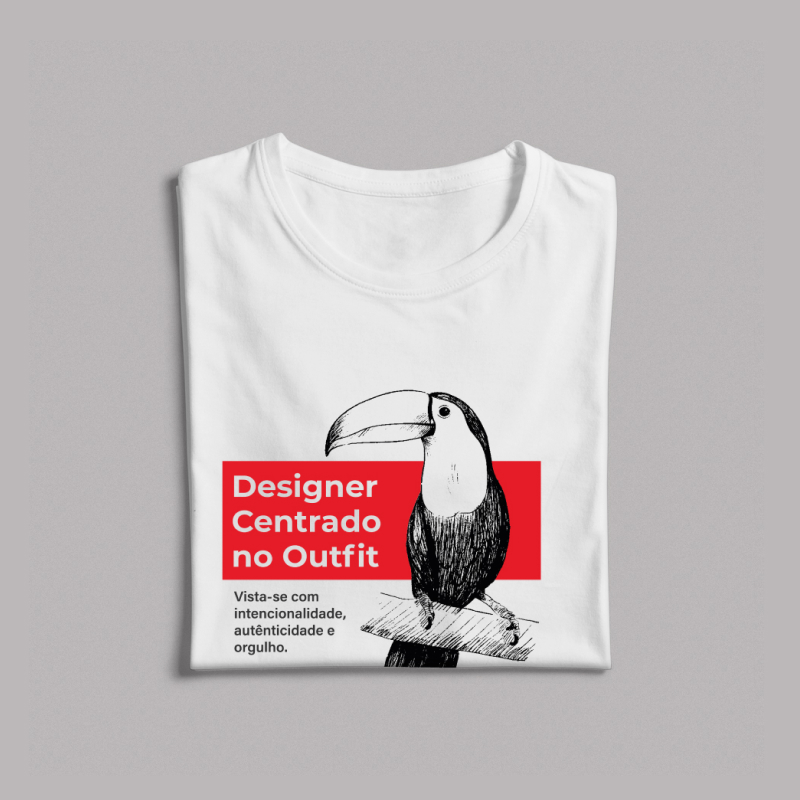 Designer centrado no outfit - (estampa vermelha)