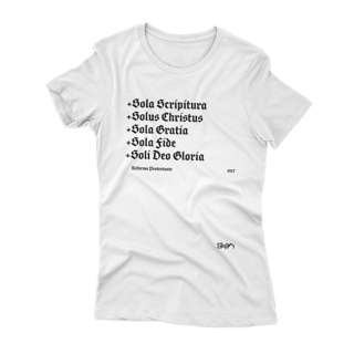 Nome do produto 5 Solas lista - Baby Look (branca)