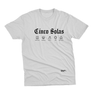 Nome do produto Cinco Solas em ícones - Unissex (branco)