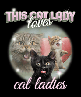 Nome do produto Cat lady camiseta reta preta