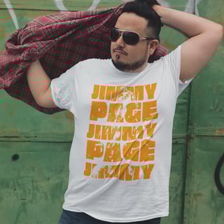 Nome do produto Camiseta Jimmy Page - Deuses da Guitarra