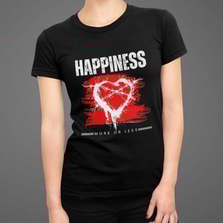 Nome do produto Camiseta Baby Long Happiness Preta