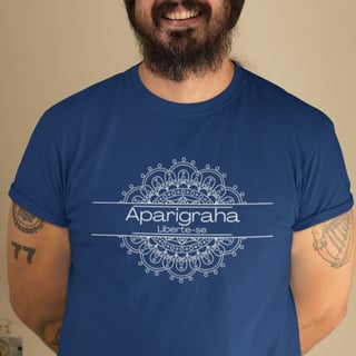 Nome do produto Camiseta Yoga Tradicional Aparigraha, Liberte o que Não te Serve