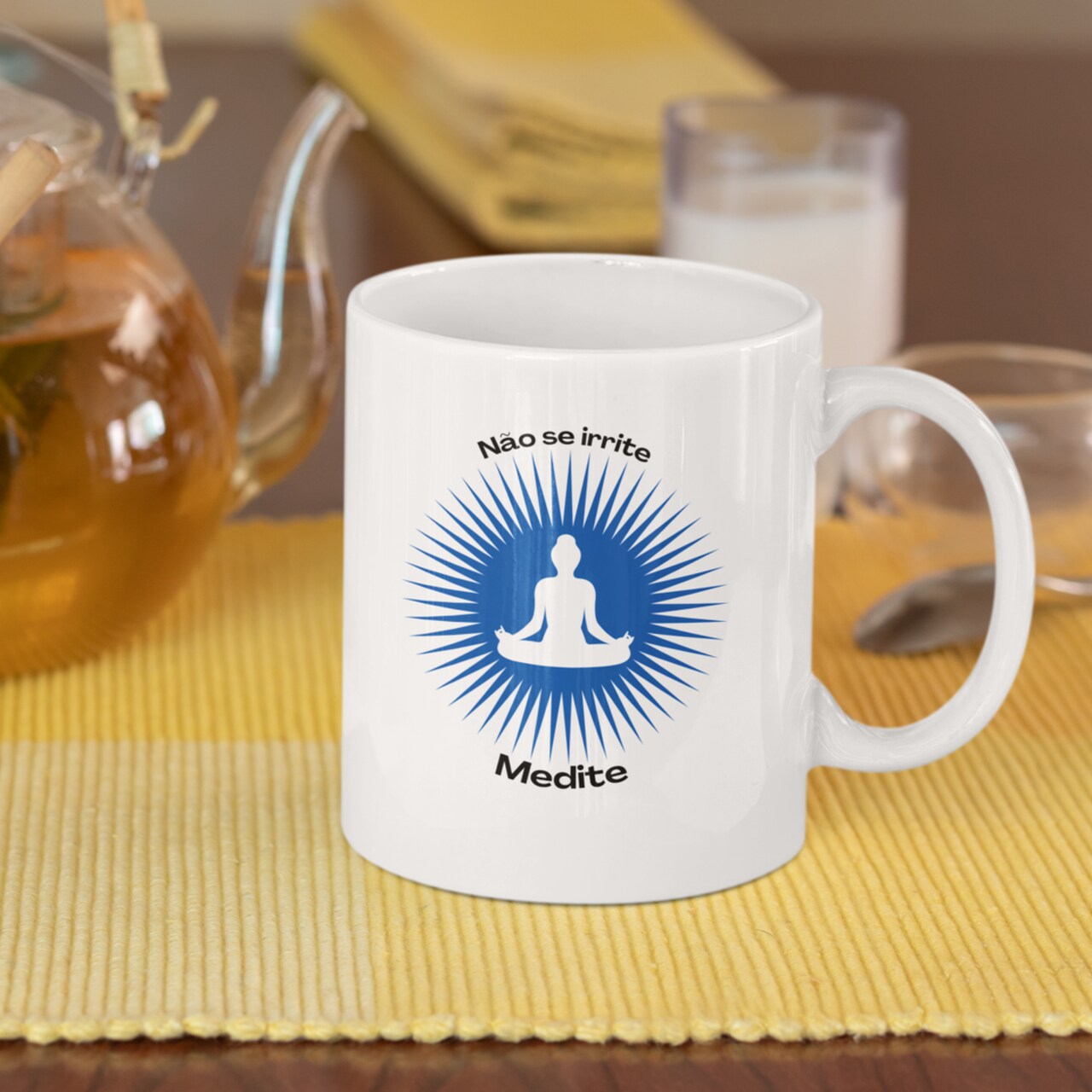 Caneca de Yoga Meditação Solar - Azul