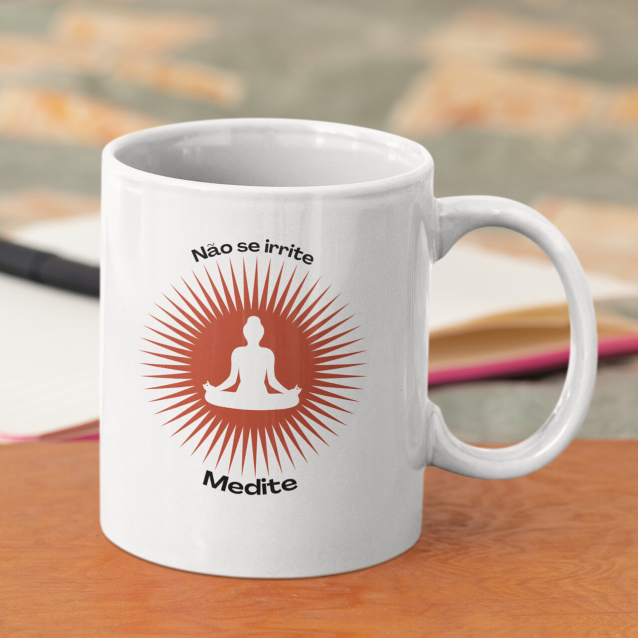 Caneca de Yoga Meditação Solar - Vermelha