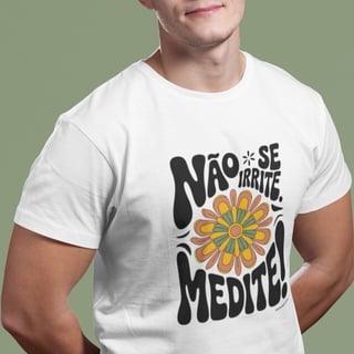 Nome do produto Camiseta Meditação Floral Retrô | Estilo Tradicional | Yogaverso