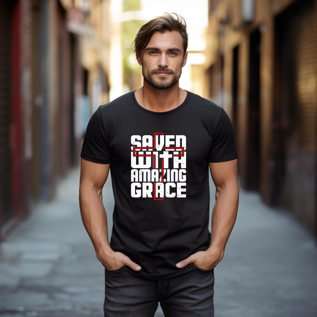 Nome do produto: CAMISA QUALITY | SAVED WITH AMAZING GRACE