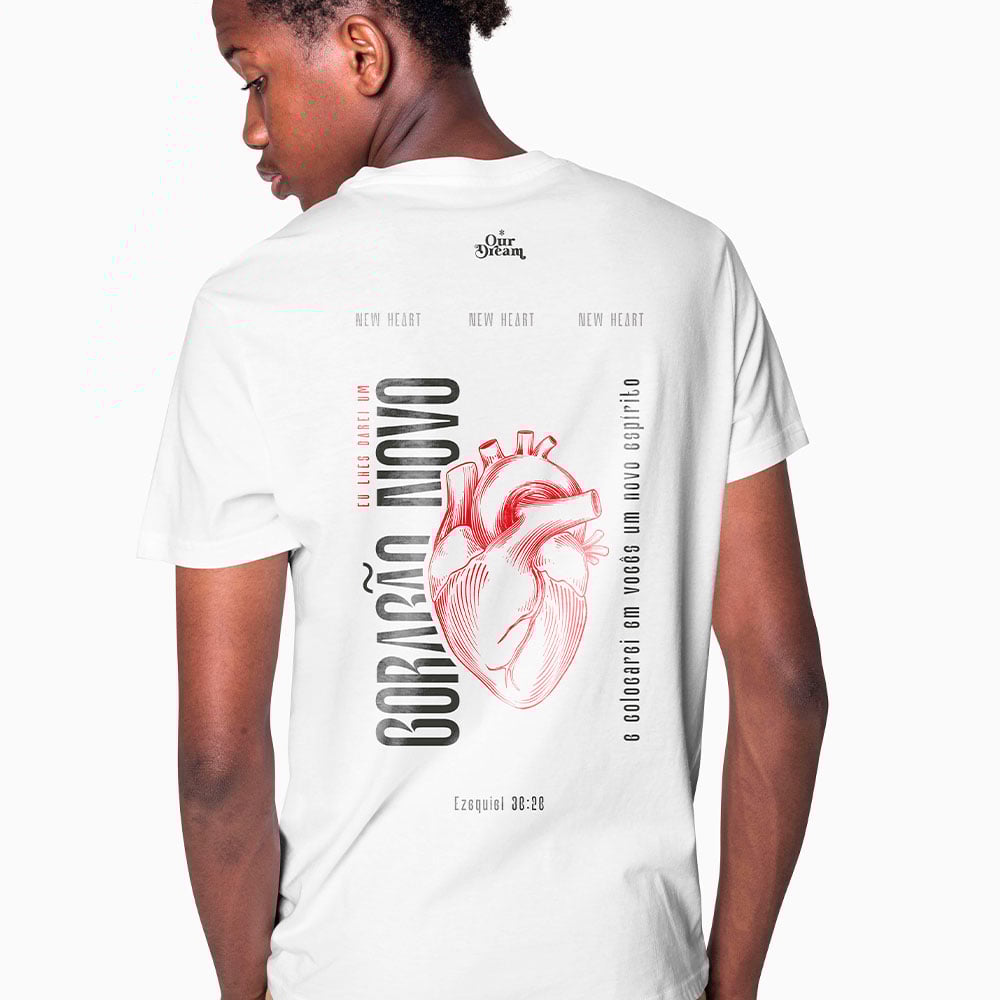 Nome do produto: Camiseta coração novo T-shirt Pime - Branca