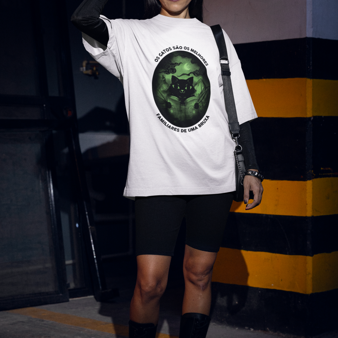 Camiseta Oversized - Gatos Nossos Melhores  Familiares