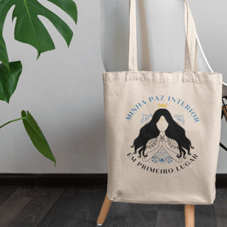 Nome do produto Ecobag Grande - Minha Paz Interior em Primeiro Lugar