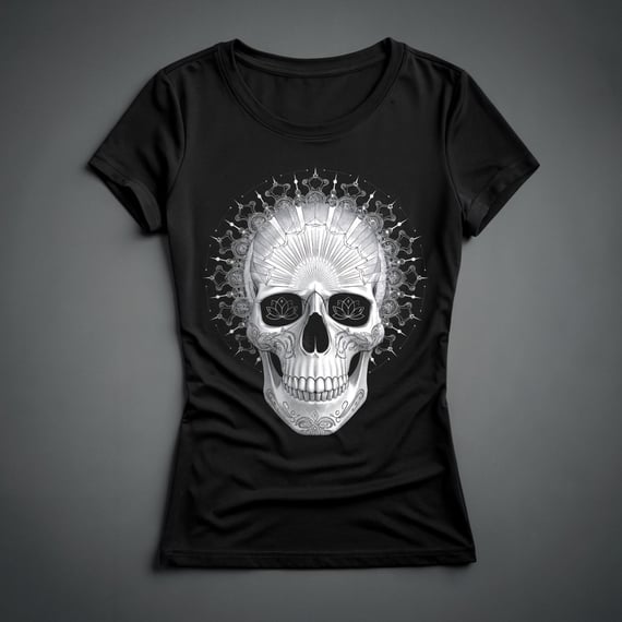 Camiseta Feminina - Caveira Mandala 1
