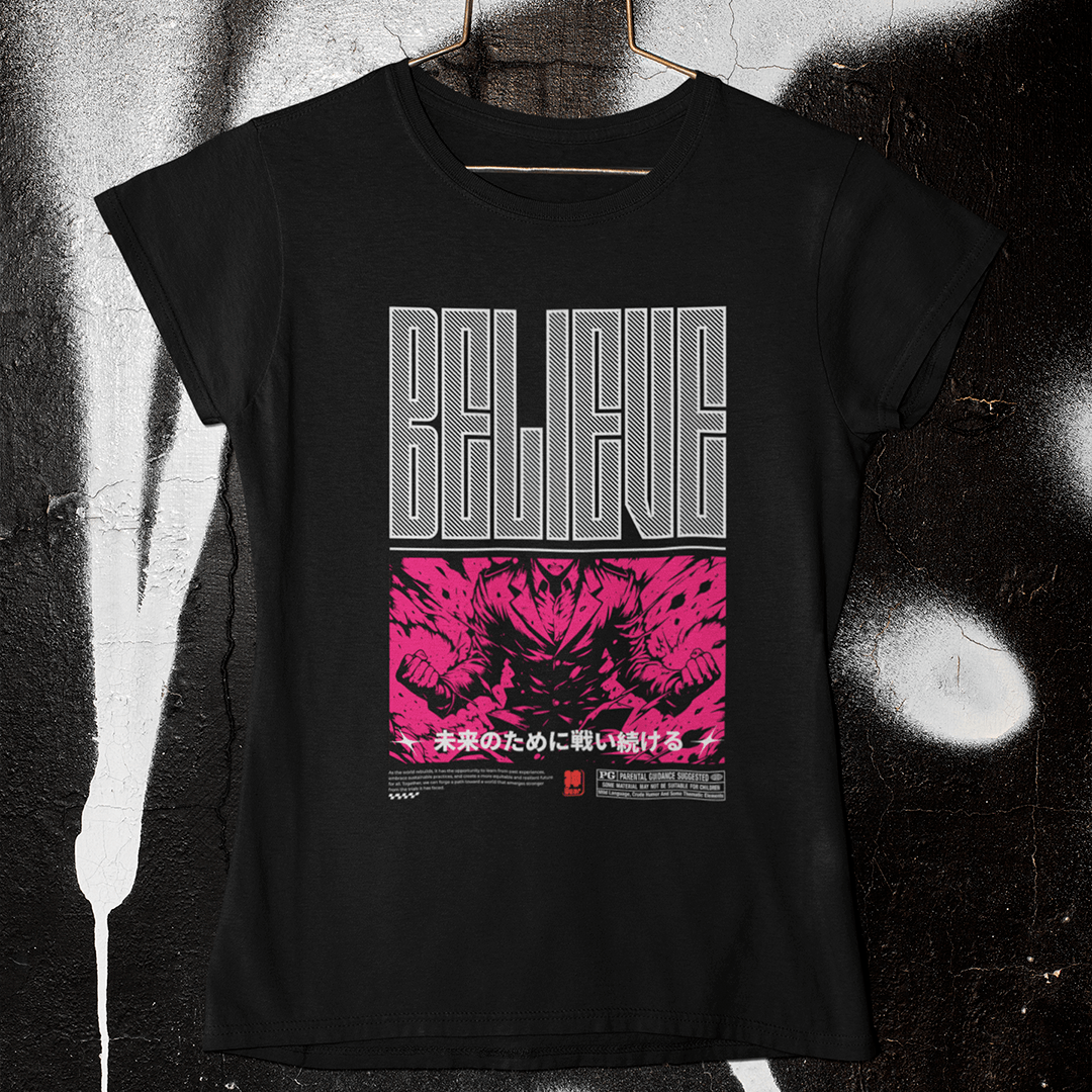 Nome do produto: Camiseta Believe - Baby Long