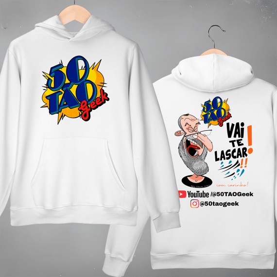 Moletom 50Tao Geek - Vai te Lascar V2 Canguru (Clara)