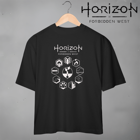 Camiseta Horizon Forbidden West GAIA Protocol Black - Oversized