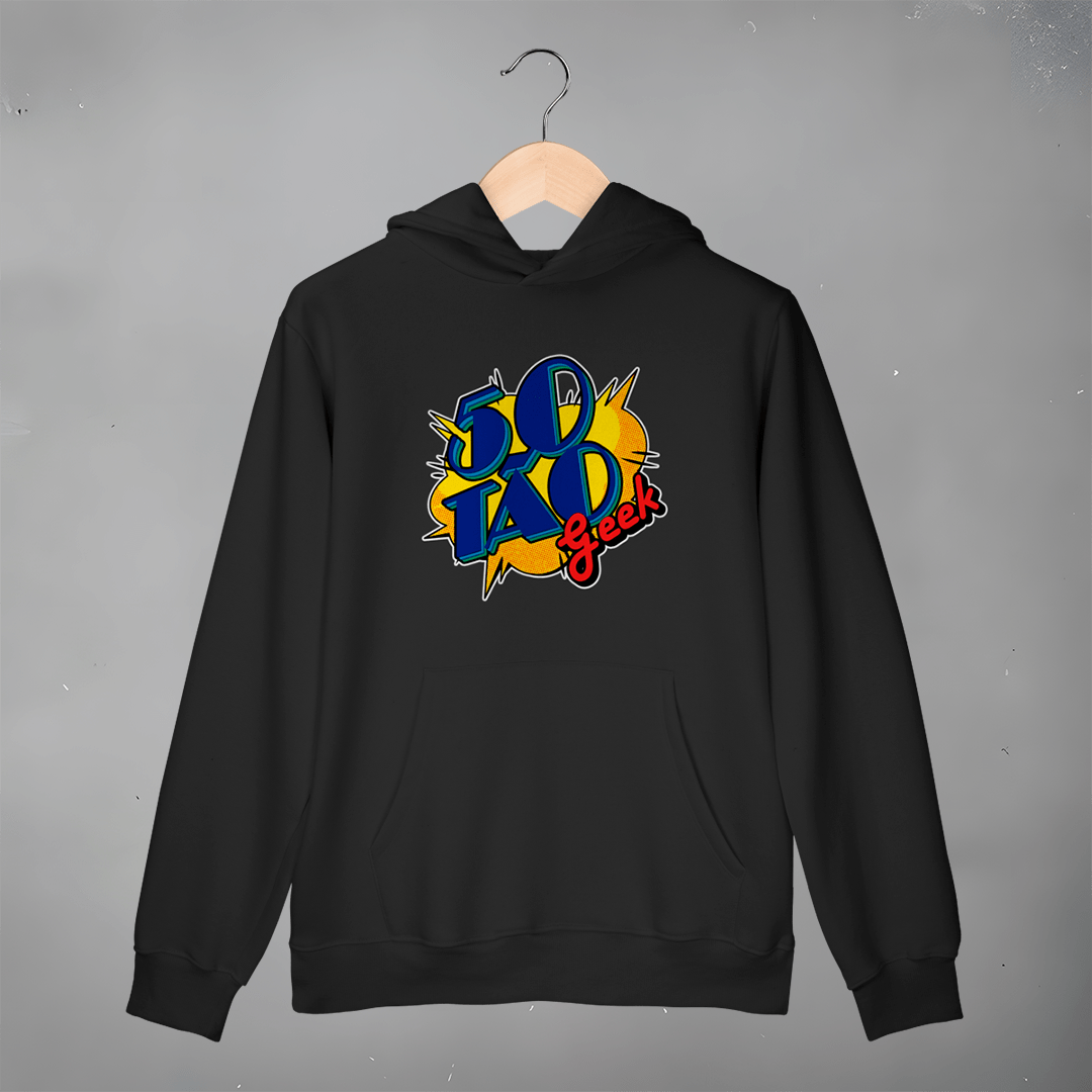 Nome do produto: Moletom 50Tao Geek Comic Logo Canguru