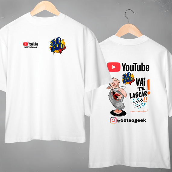 Camiseta 50Tao Geek - Vai Te Lascar Oficial Oversized (Clara)