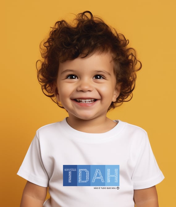 Camiseta Infantil : Menino (2 a 8) : TDAH Não é Tudo que Sou