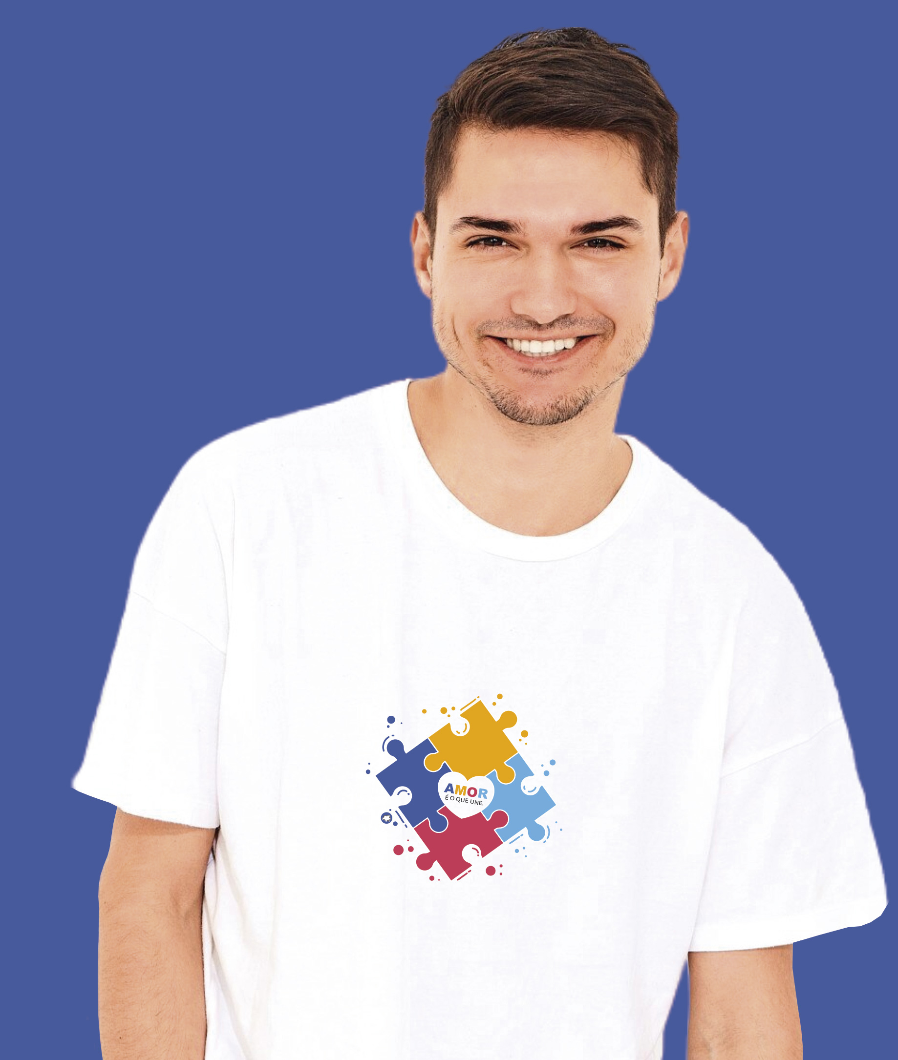 Camiseta Unissex Masculina / Feminina : Amor nos Une TEA (Espectro Autista)