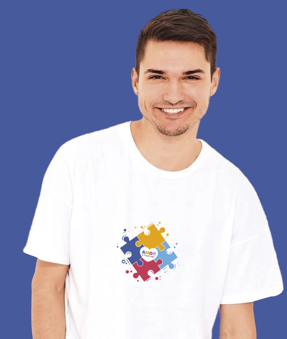 Camiseta Unissex Masculina / Feminina : Amor nos Une TEA (Espectro Autista)