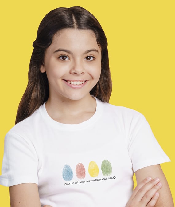 Camiseta Infantil : Menina (10 a 14) : Sua Marca (Inclusão / Autista / TDAH / Superdotação)