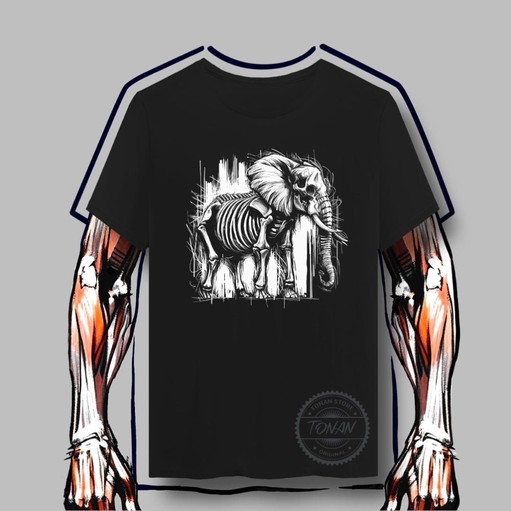 Nome do produto: CAMISETA QUALITY – ESQUELETO DE ELEFANTE