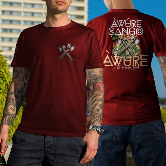 Camiseta Xangô - Venham Saudar o Rei - Tecidos Escuros