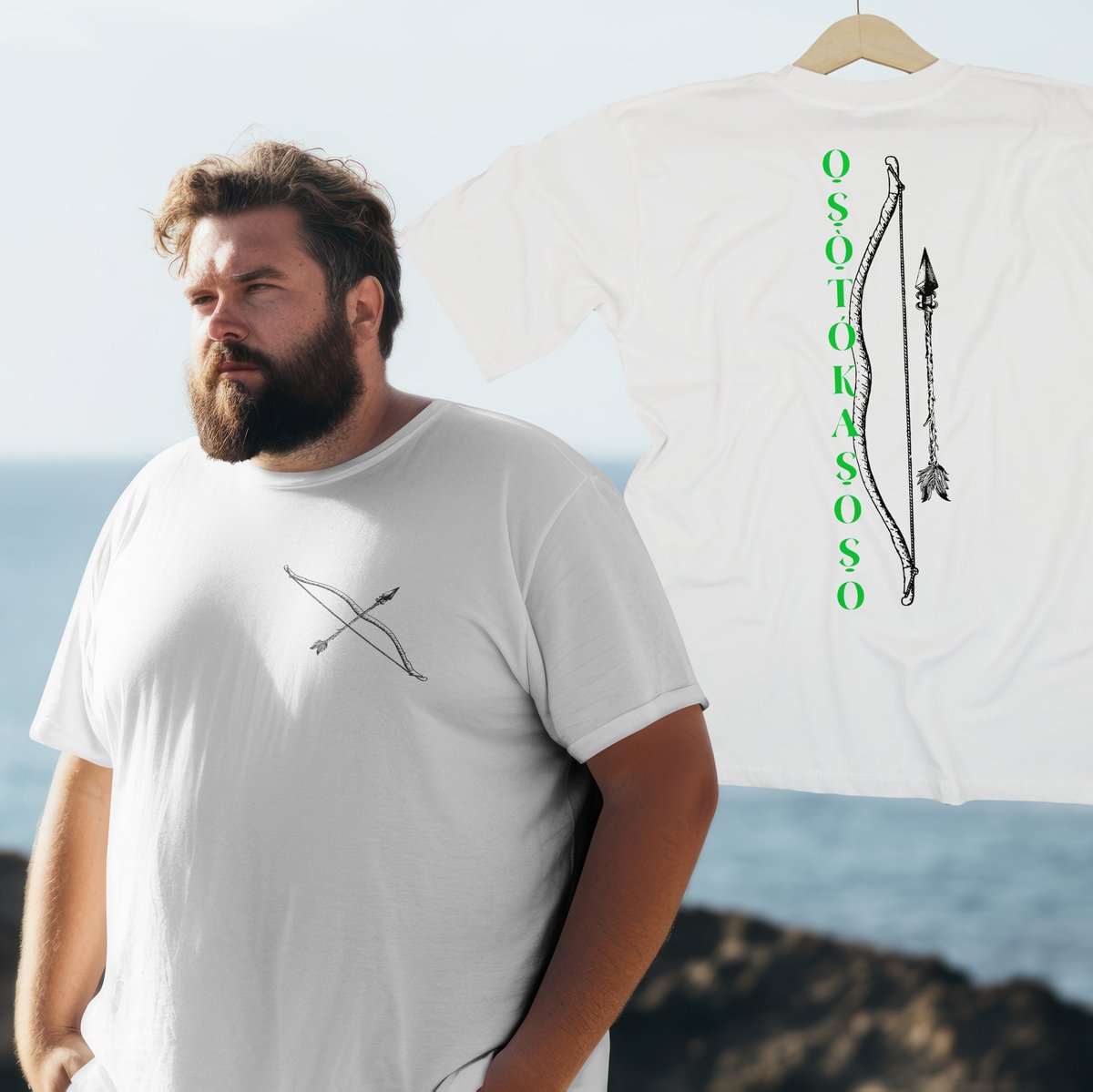 Nome do produto: Oxóssi - O Caçador de uma flecha só - Plus Size - Tecidos Claros