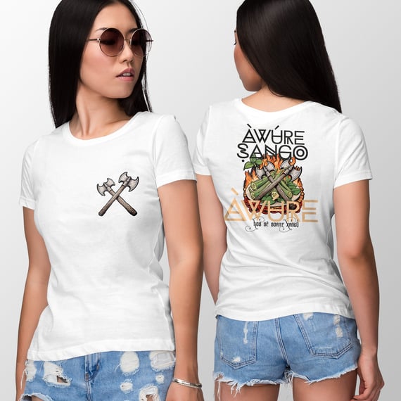 Camiseta Xangô - Venham Saudar o Rei - Tecidos Claros - Feminina