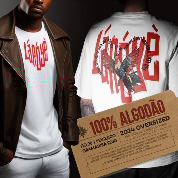 Exú - Salve, mensageiro! - Camiseta Oversized - Tecidos Claros