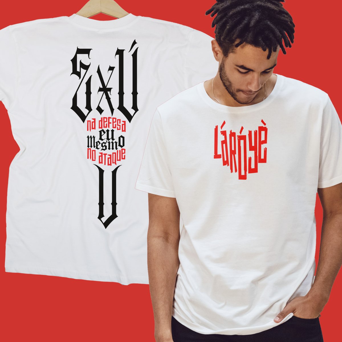 Nome do produto: Exú na Defesa - Camisa Masculina - Tecidos Claros